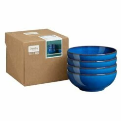 Denby Imperial Blue Set Of 4 Coupe Cereal Bowls -HARTS OF STUR Sales 001042607 Denby Imperial Blue Set Of 4 Coupe Cereal Bowls 1