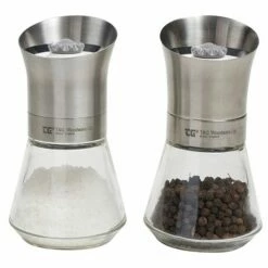 T&G CrushGrind Tip Top Stainless Steel Top Pepper & Salt Mill Set -HARTS OF STUR Sales 0 5 414