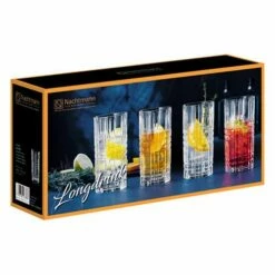 Nachtmann Square Long Drink Glass Set Of 4 -HARTS OF STUR Sales 101049 Nachtmann Square Long Drink Glass Set of 4 3