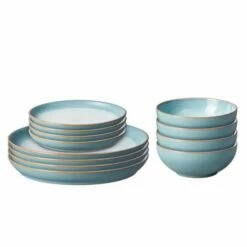 Denby Azure Haze 12 Piece Coupe Tableware Set -HARTS OF STUR Sales 123042958 Denby Azure Haze 12 Piece Coupe Tableware Set 2