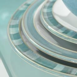 Denby Azure Coast Shallow Rimmed Bowl -HARTS OF STUR Sales 124010008 DENBY AZURE COAST SHALLOW RIMMED BOWL 3