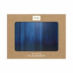 Denby Colours Blue 6 Piece Placemats -HARTS OF STUR Sales 151010150 Denby Colours Blue 6 Piece Placemats NEW 1