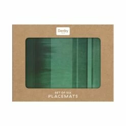 Denby Colours Green 6 Piece Placemats -HARTS OF STUR Sales 151010152 Denby Colours Green 6 Piece Placemats New 1