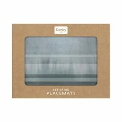Denby Colours Grey 6 Piece Placemats -HARTS OF STUR Sales 151010154 Denby Colours Grey 6 Piece Placemats NEW 1
