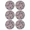 Denby Set Of 6 Rose Engraved Floral Round Placemats -HARTS OF STUR Sales 151014161 Denby Set Of 6 Rose Engraved Floral Round