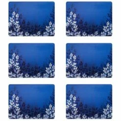 Denby Colours Blue Foliage Placemats Set Of 6
