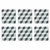 Denby Grey Geometric Square Set Of 6 Placemats -HARTS OF STUR Sales 151018729 Denby Grey Geometric Square Set Of 6 Placemats