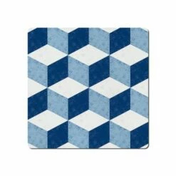 Denby Blue Geometric Square Set Of 6 Placemats 5 Denby Blue Geometric Square Set Of 6 Placemats -HARTS OF STUR Sales 151018730 Denby Blue Geometric Square Set Of 6 Placemats 1