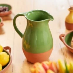 Dexam Sintra Glazed Terracotta Jug Green -HARTS OF STUR Sales 16050202 Dexam Sintra Glazed Terracotta Jug Green 2