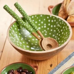 Dexam Sintra Mango Wood Spotted Salad Servers Green -HARTS OF STUR Sales 16050473 Dexam Sintra Mango Wood Spotted Salad Servers Green 3