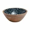 Dexam Sintra Mango Wood Spotted Salad Bowl Ink Blue -HARTS OF STUR Sales 16050474 Dexam Sintra Mango Wood Spotted Salad Bowl Ink Blue