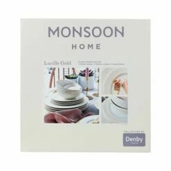 Denby Monsoon Lucille Gold 12 Piece Tableware Set -HARTS OF STUR Sales 170040958 Denby Monsoon Lucille Gold 12 Piece Tableware Set 1