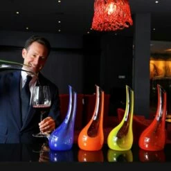 Riedel Confetti Blue Cornetto Decanter -HARTS OF STUR Sales 197713B Riedel Confetti Blue Cornetto Decanter 5