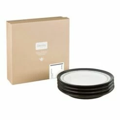 Denby Halo 4 Piece Medium Plate Set -HARTS OF STUR Sales 199041004 DENBY HALO 4 PIECE MEDIUM PLATE SET 1