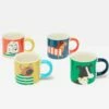 Joules Brightside Dog Set Of 4 Espresso Cuppers -HARTS OF STUR Sales 218320MULTIDOG Joules Brightside Dog Set Of 4 Espresso Cuppers