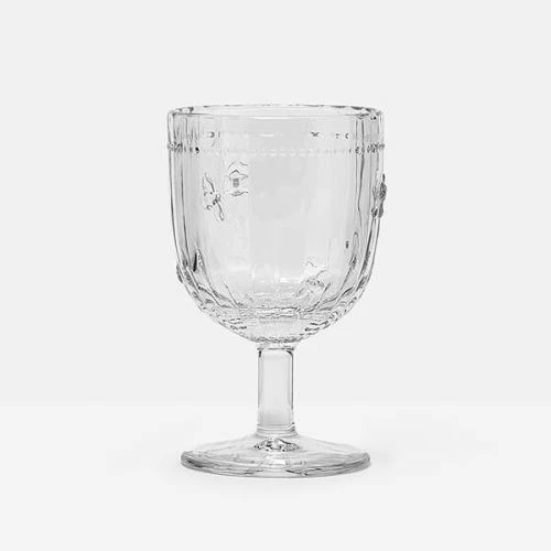 Joules Country Cottage Pressed Glass Bee Wine Glass Set Of 4 6 Joules Country Cottage Pressed Glass Bee Wine Glass Set Of 4 - Image 4