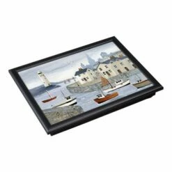 Denby Coastal Lighthouse Lap Tray With Black Edge