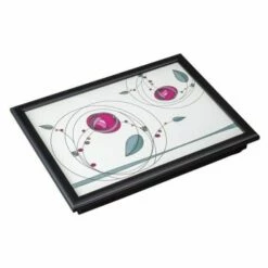 Denby Tiffany Rose Double Lap Tray With Black Edge