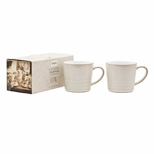 Denby Natural Canvas 2 Piece Textured Mug Set 5 Denby Natural Canvas 2 Piece Textured Mug Set - Image 3