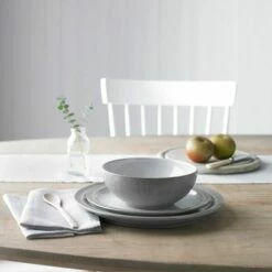 Denby Elements Light Grey 12 Piece Tableware Set -HARTS OF STUR Sales 380041981 Denby Elements Light Grey 12 Piece Tableware Set 2