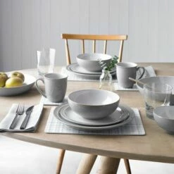 Denby Elements Light Grey 12 Piece Tableware Set -HARTS OF STUR Sales 380041981 Denby Elements Light Grey 12 Piece Tableware Set 3