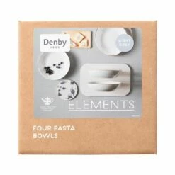 Denby Elements Light Grey Set Of 4 Pasta Bowls 5 Denby Elements Light Grey Set Of 4 Pasta Bowls -HARTS OF STUR Sales 380042044 Denby Elements Light Grey Set Of 4 Pasta Bowls 1