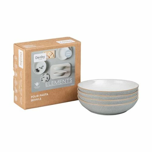 Denby Elements Light Grey Set Of 4 Pasta Bowls 3 Denby Elements Light Grey Set Of 4 Pasta Bowls