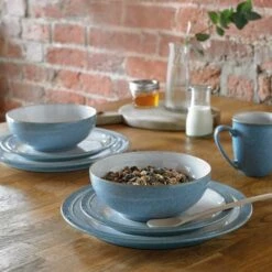 Denby Elements Blue 12 Piece Tableware Set -HARTS OF STUR Sales 381041981 Denby Elements Blue 12 Piece Tableware Set 1