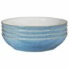 Denby Elements Blue Set Of 4 Pasta Bowls -HARTS OF STUR Sales 381042044 Denby Elements Blue Set 4 Pasta Bowls