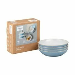 Denby Elements Blue Set Of 4 Pasta Bowls -HARTS OF STUR Sales 381042044 Denby Elements Blue Set Of 4 Pasta Bowls 1
