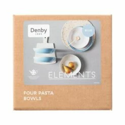Denby Elements Blue Set Of 4 Pasta Bowls -HARTS OF STUR Sales 381042044 Denby Elements Blue Set Of 4 Pasta Bowls 2