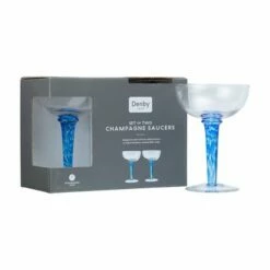 Denby Imperial Blue Set Of 2 Champagne Saucers -HARTS OF STUR Sales 400013512 Denby Imperial Blue Set Of 2 Champagne Saucers 1