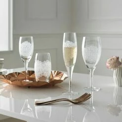 Denby Monsoon Filigree Champagne Flute Pack Of 2 -HARTS OF STUR Sales 401013763 Denby Monsoon Filigree Champagne Flute Pack of 2 1