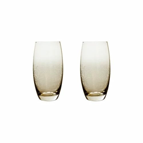 Denby Monsoon Lucille Gold Set Of 2 Large Tumblers 3 Denby Monsoon Lucille Gold Set Of 2 Large Tumblers