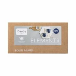 Denby Elements Dark Blue Set Of 4 Coffee Mugs -HARTS OF STUR Sales 405040018 Denby Elements Dark Blue Set Of 4 Coffee Beaker Mugs 2