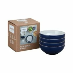 Denby Elements Dark Blue Set Of 4 Cereal Bowl -HARTS OF STUR Sales 405042207 Denby Elements Dark Blue Set Of 4 Cereal Bowl 1