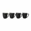 Denby Elements Black Set Of 4 Coffee Beaker Mugs 2 Denby Elements Black Set Of 4 Coffee Beaker Mugs -HARTS OF STUR Sales 406040018 Denby Elements Black Set Of 4 Coffee Mugs