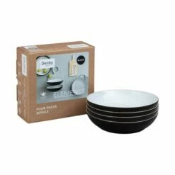 Denby Elements Black Set Of 4 Pasta Bowls 6 Denby Elements Black Set Of 4 Pasta Bowls -HARTS OF STUR Sales 406042044 Denby Elements Black Set Of 4 Pasta Bowls 1