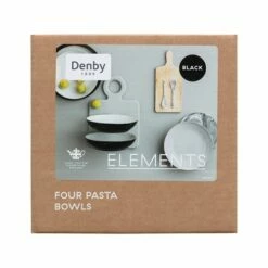 Denby Elements Black Set Of 4 Pasta Bowls 7 Denby Elements Black Set Of 4 Pasta Bowls -HARTS OF STUR Sales 406042044 Denby Elements Black Set Of 4 Pasta Bowls 2