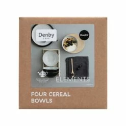 Denby Elements Black Set Of 4 Cereal Bowl -HARTS OF STUR Sales 406042207 Denby Elements Black Set Of 4 Cereal Bowl 2