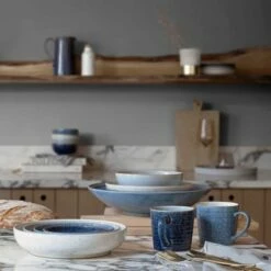 Denby Studio Blue Pebble Pasta Bowl 10 Denby Studio Blue Pebble Pasta Bowl -HARTS OF STUR Sales 408010044 Denby Studio Blue Pebble Pasta Bowl 3