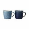 Denby Studio Blue 2 Piece Ridged Mug Set -HARTS OF STUR Sales 411040616 Demby Studio Blue 2 Piece Ridged Mug Set
