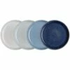 Denby Studio Blue 4 Piece Medium Coupe Plate Set -HARTS OF STUR Sales 411042004 Denby Studio Blue Set Of 4 Medium Coupe Plates