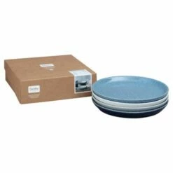 Denby Studio Blue 4 Piece Coupe Dinner Plate Set -HARTS OF STUR Sales 411042005 Denby Studio Blue Set Of 4 Coupe Dinner Plates 1
