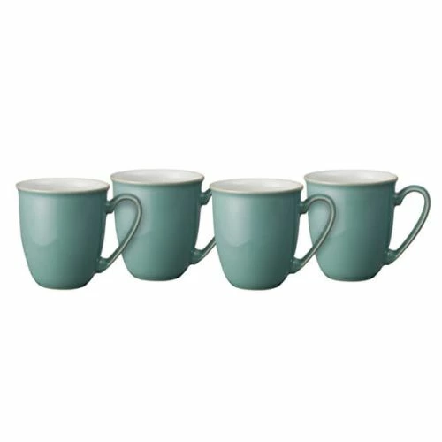 Denby Elements Fern Green Set Of 4 Coffee Beaker/Mugs 3 Denby Elements Fern Green Set Of 4 Coffee Beaker/Mugs