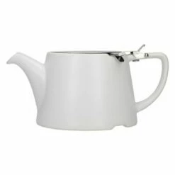 London Pottery Oval Filter 3 Cup Teapot Satin White