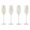 Mikasa Cheers Metallic Gold Set Of 4 7oz Flute Glasses -HARTS OF STUR Sales 5140630 Mikasa Cheers Metallic Gold Set Of 4 7oz Flute Glasses