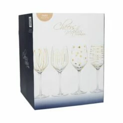 Mikasa Cheers Metallic Gold Set Of 4 14oz Wine Glasses -HARTS OF STUR Sales 5140631 Mikasa Cheers Metallic Gold Set Of 4 14oz Wine Glasses 1