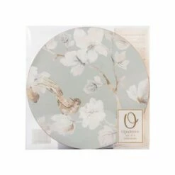 Creative Tops Duck Egg Floral Set Of 4 Premium Round Table Mats -HARTS OF STUR Sales 5162894 Creative Tops Duck Egg Floral Pack Of 4 Round Premium Placemats 1