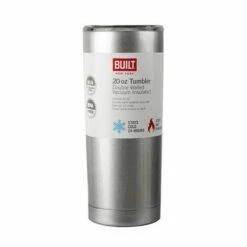 Built 568ml Double Walled Stainless Steel Travel Mug Silver -HARTS OF STUR Sales 5193244 Built 20oz Water Tumbler Silver 2